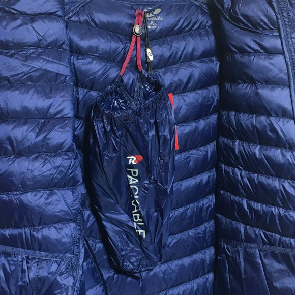Rokka&Rolla Women's L 12-14 Navy Blue Lightweight Packable Down Puffer Jacket - Picture 9 of 15